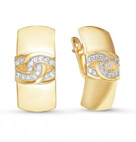 Серьги из лимонного золота КЮЗ Del'ta Dл125785 с фианитом Dл125785 фото