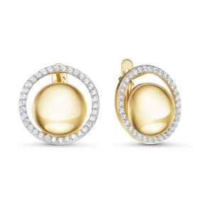 Серьги из лимонного золота КЮЗ Del'ta Dл126879 с фианитом Dл126879 фото
