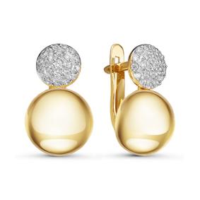 Золотые серьги КЮЗ Del'ta Dл126880 с фианитом Dл126880 фото