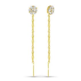 Серьги из лимонного золота КЮЗ Del'ta Dл140069 с фианитом Dл140069 фото