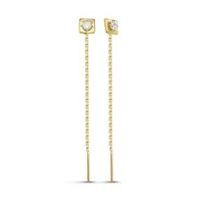 Серьги из лимонного золота КЮЗ Del'ta Dл140138 с фианитом Dл140138 фото