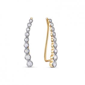 Серьги из лимонного золота КЮЗ Del'ta Dл141020 с фианитом Dл141020 фото