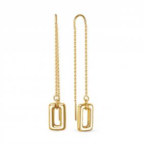 Серьги из лимонного золота КЮЗ Del'ta Dл1415183 Dл1415183 фото