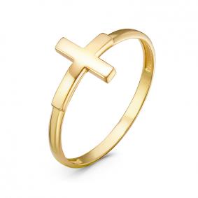 Кольцо-крест из лимонного золота КЮЗ Del'ta Dл2104811 Dл2104811 фото