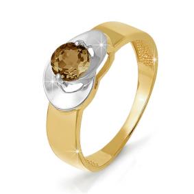 Золотое кольцо КЮЗ Del'ta Dл310871 с раухтопазом Dл310871 фото