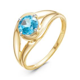 Золотое кольцо КЮЗ Del'ta Dл314097 с топазом Dл314097 фото