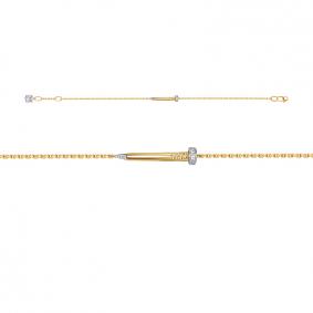 Золотой браслет КЮЗ Del'ta Dл7703781 с фианитом Dл7703781 фото