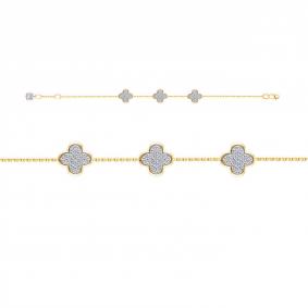 Золотой браслет КЮЗ Del'ta Dл7703977 с фианитом Dл7703977 фото