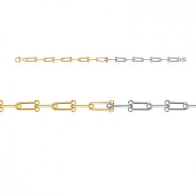 Золотой браслет КЮЗ Del'ta Dл7704091 с фианитом Dл7704091 фото