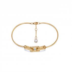Золотой браслет КЮЗ Del'ta Dл7705495 с фианитом Dл7705495 фото
