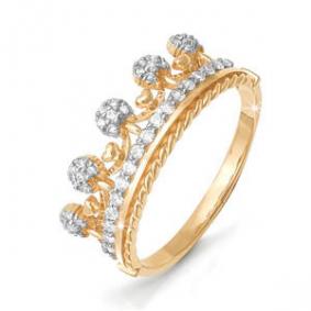 Золотое кольцо КЮЗ Del'ta Dп110016 с фианитом Dп110016 фото