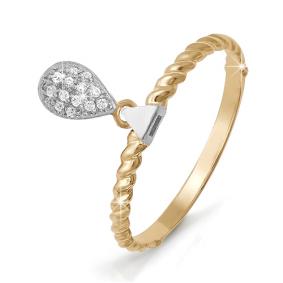 Золотое кольцо КЮЗ Del'ta Dп110021 с фианитом Dп110021 фото