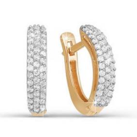 Золотые серьги КЮЗ Del'ta Dп120002 с фианитом Dп120002 фото