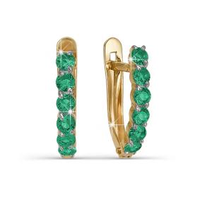 Золотые серьги КЮЗ Del'ta Dп120052 с фианитом Dп120052 фото