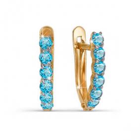 Золотые серьги КЮЗ Del'ta Dп120053 с фианитом Dп120053 фото