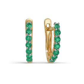 Золотые серьги КЮЗ Del'ta Dп120056 с фианитом Dп120056 фото