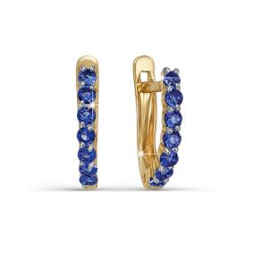 Золотые серьги КЮЗ Del'ta Dп120058 с фианитом Dп120058 фото