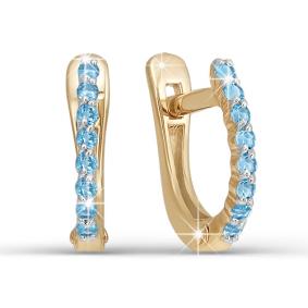 Золотые серьги КЮЗ Del'ta Dп120064 с фианитом Dп120064 фото