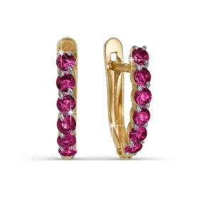 Золотые серьги КЮЗ Del'ta Dп120073 с фианитом Dп120073 фото