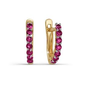 Золотые серьги КЮЗ Del'ta Dп120074 с фианитом Dп120074 фото