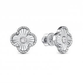 Серебряные серьги КЮЗ Del'ta Dс0504543 с фианитом Dс0504543 фото