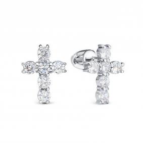 Серебряные серьги-кресты КЮЗ Del'ta с фианитом Dс0504897 Dс0504897 фото