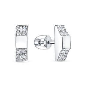 Серебряные серьги КЮЗ Del'ta Dс0506614 с фианитом Dс0506614 фото