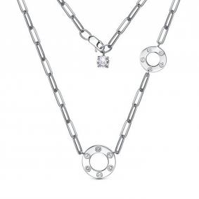 Серебряное колье КЮЗ Del'ta Dс0705009 с фианитом Dс0705009 фото
