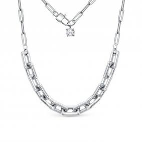 Серебряное колье КЮЗ Del'ta Dс0705313 с фианитом Dс0705313 фото