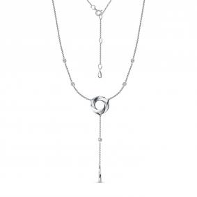 Серебряное колье КЮЗ Del'ta Dс0707178 с фианитом Dс0707178 фото