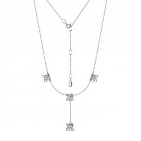 Серебряное колье КЮЗ Del'ta Dс0707182 с фианитом Dс0707182 фото