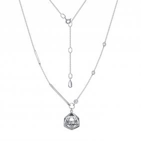 Серебряное колье КЮЗ Del'ta Dс0707229 с фианитом Dс0707229 фото