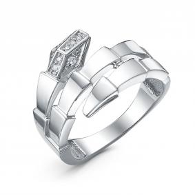 Серебряное кольцо Символ года Змея КЮЗ Del'ta с фианитом Dс1106915 Dс1106915 фото