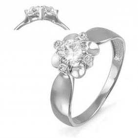 Серебряное кольцо КЮЗ Del'ta Dс114491 с фианитом Dс114491 фото