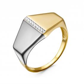 Кольцо из лимонного серебра КЮЗ Del'ta Dс117743пзж с фианитом Dс117743пзж фото