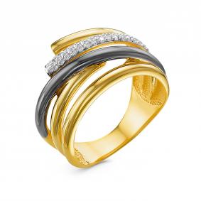 Кольцо из лимонного серебра КЮЗ Del'ta Dс119035пзж с фианитом Dс119035пзж фото