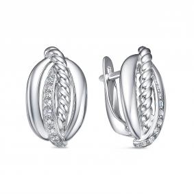 Серебряные серьги КЮЗ Del'ta Dс1200533 с фианитом Dс1200533 фото