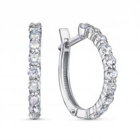 Серебряные серьги КЮЗ Del'ta Dс1202403 с фианитом Dс1202403 фото