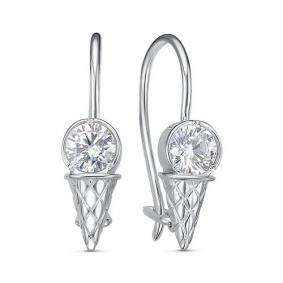 Серебряные серьги КЮЗ Del'ta Dс1202567 с фианитом Dс1202567 фото