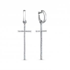 Серебряные серьги-трансформеры кресты КЮЗ Del'ta с фианитом Dс1202662 Dс1202662 фото