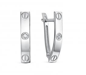 Серебряные серьги КЮЗ Del'ta Dс1203236 с фианитом Dс1203236 фото