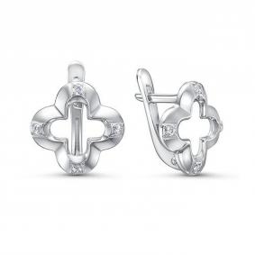 Серебряные серьги КЮЗ Del'ta Dс1203413 с фианитом Dс1203413 фото