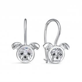 Серебряные серьги КЮЗ Del'ta Dс1203715 с фианитом Dс1203715 фото