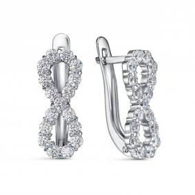 Серебряные серьги КЮЗ Del'ta Dс1203758 с фианитом Dс1203758 фото