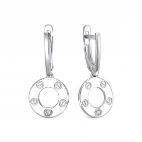 Серебряные серьги КЮЗ Del'ta Dс1204423 с фианитом Dс1204423 фото