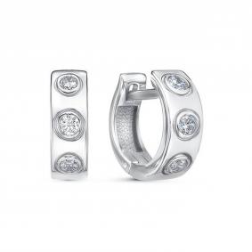 Серебряные серьги КЮЗ Del'ta Dс1204446 с фианитом Dс1204446 фото
