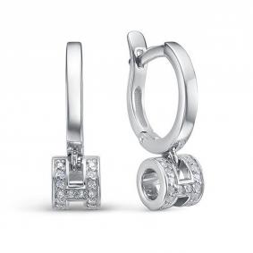 Серебряные серьги КЮЗ Del'ta Dс1205343 с фианитом Dс1205343 фото