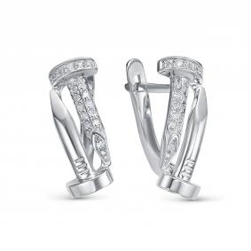 Серебряные серьги КЮЗ Del'ta Dс1206770 с фианитом Dс1206770 фото
