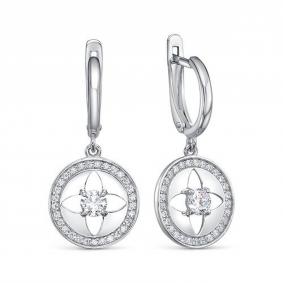 Серебряные серьги КЮЗ Del'ta Dс1206853 с фианитом Dс1206853 фото