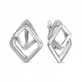 Серебряные серьги КЮЗ Del'ta Dс1206879 с фианитом Dс1206879 фото